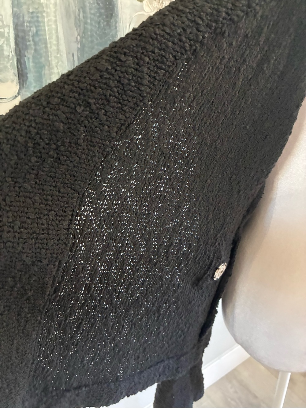 IRO Mira Black Bouclé Knit Jacket Size 38/ US 6 - Picture 11 of 12